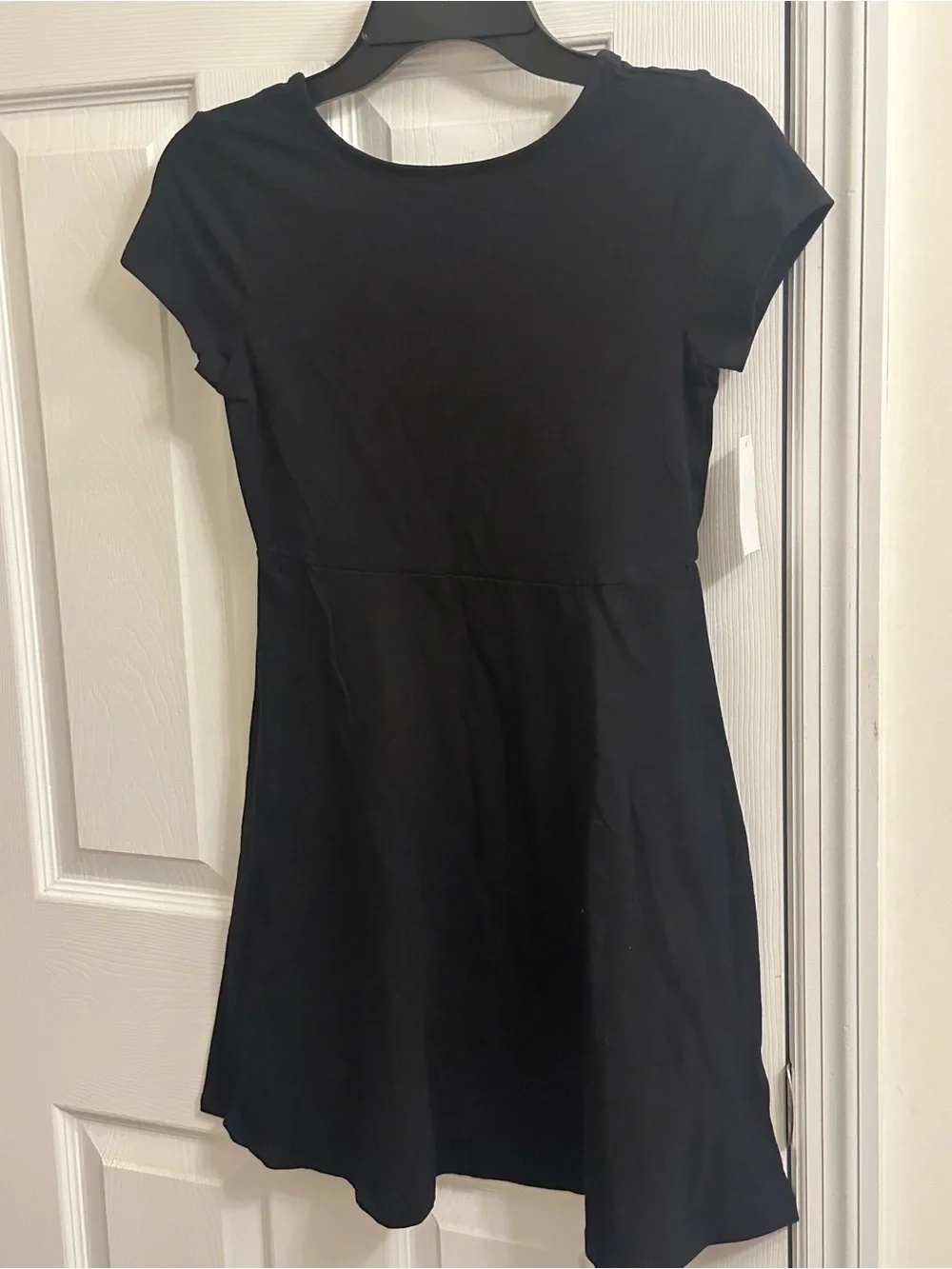 New Simply Styled Girls Size Large 14 Black Short Sleeve Skater Dress